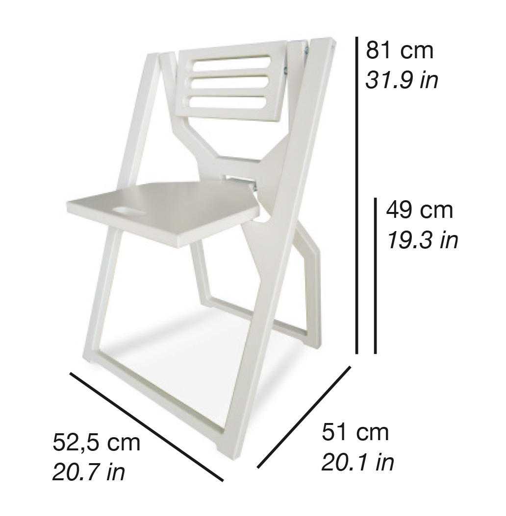 JOLLY WHITE | Chaise pliante en bambou