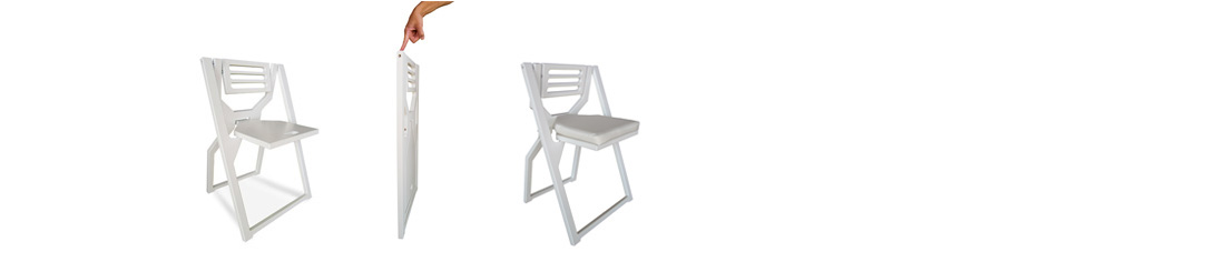 JOLLY WHITE | Chaise pliante en bambou