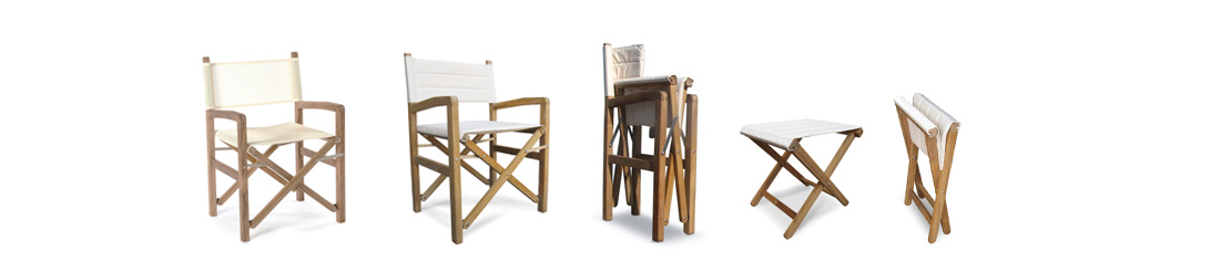 SQUARE | Teak Director Chair and Stool