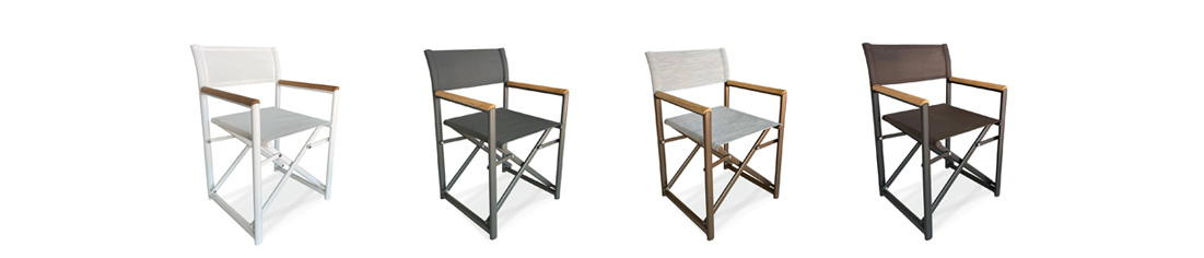 NAUSICAA ARM TEAK | Sedie regista in alluminio
