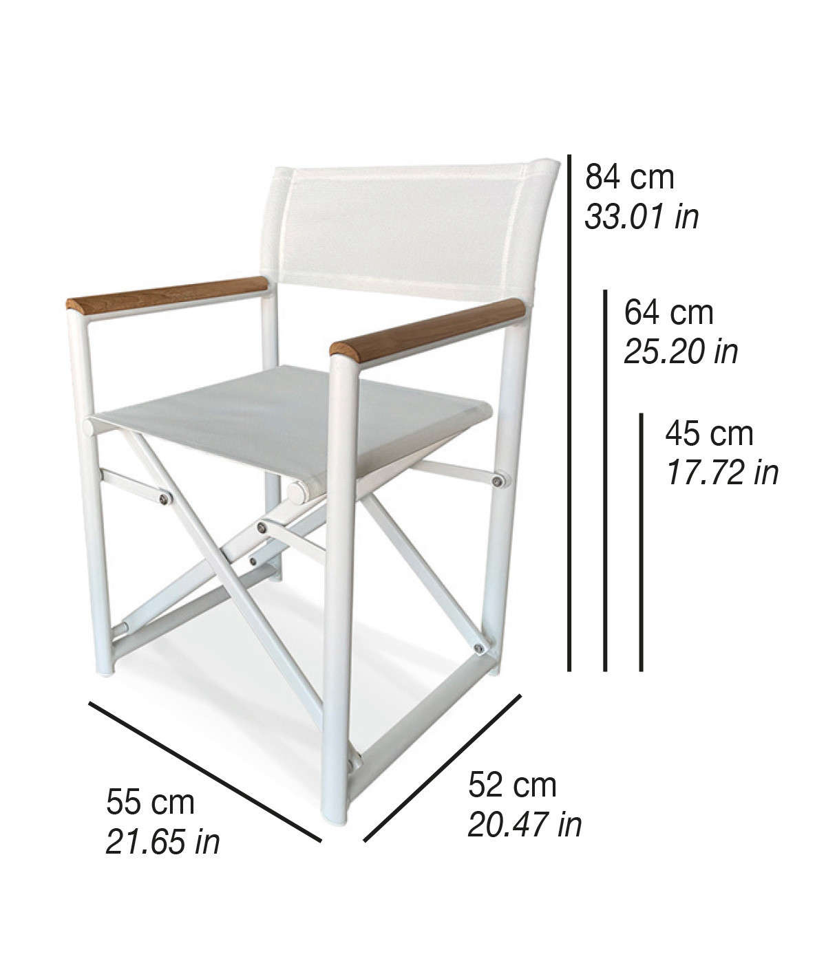 NAUSICAA ARM TEAK | Sedie regista in alluminio