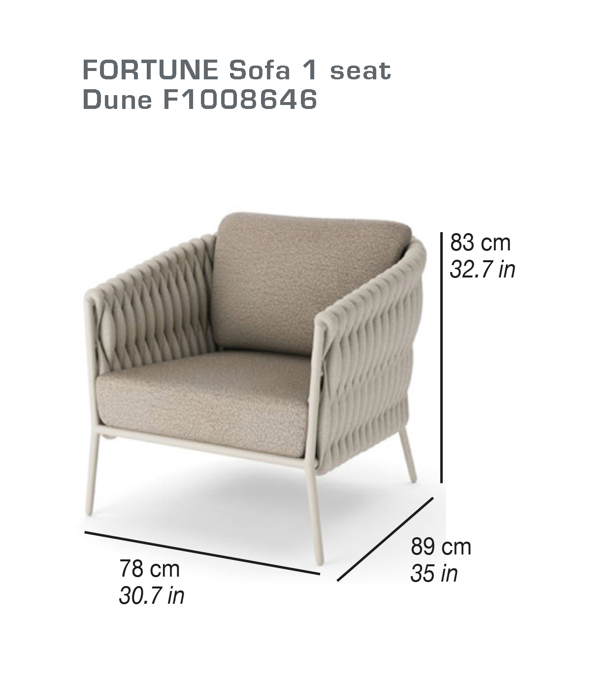 FORTUNE | Sofa 1 seat dune