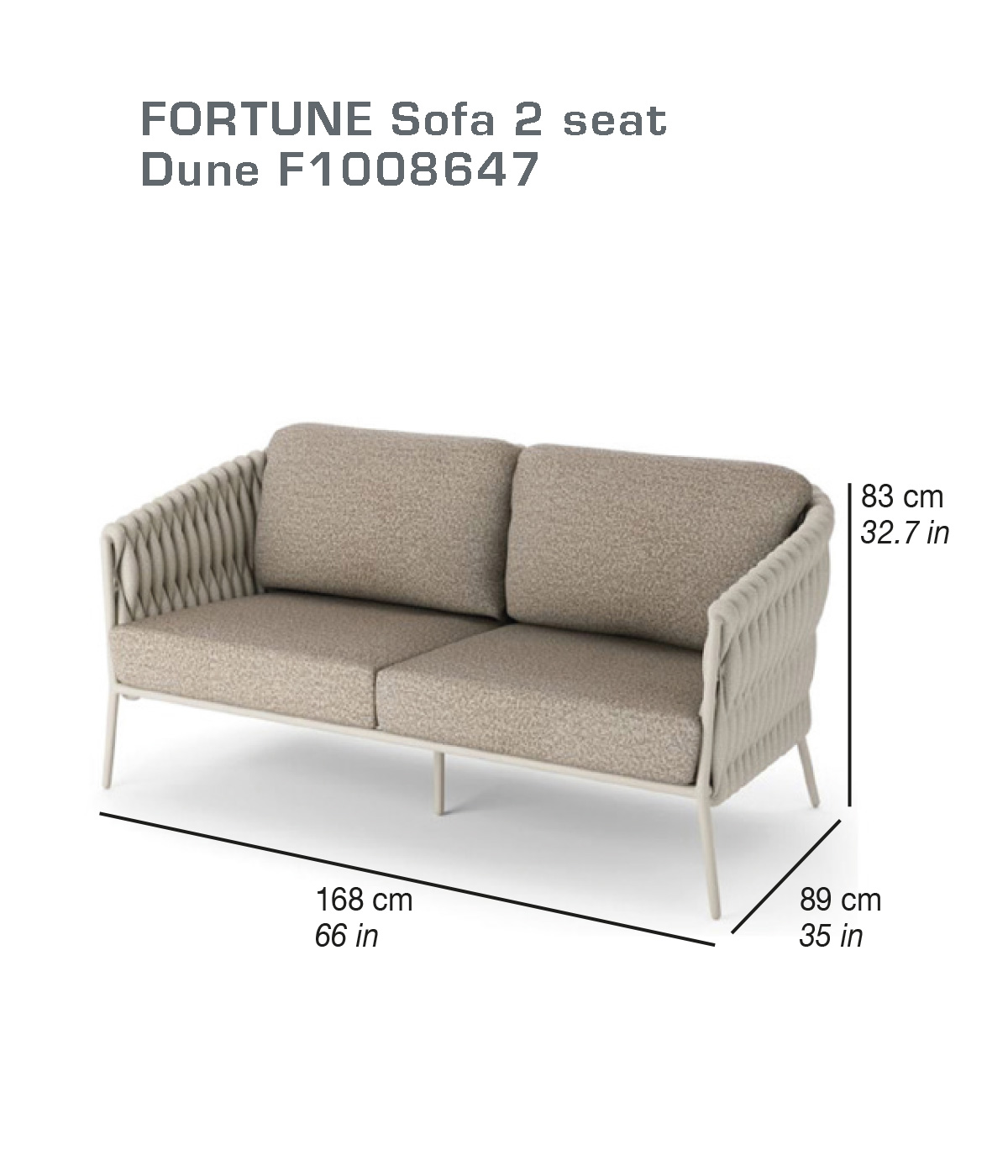 FORTUNE | Sofa 2 seat dune