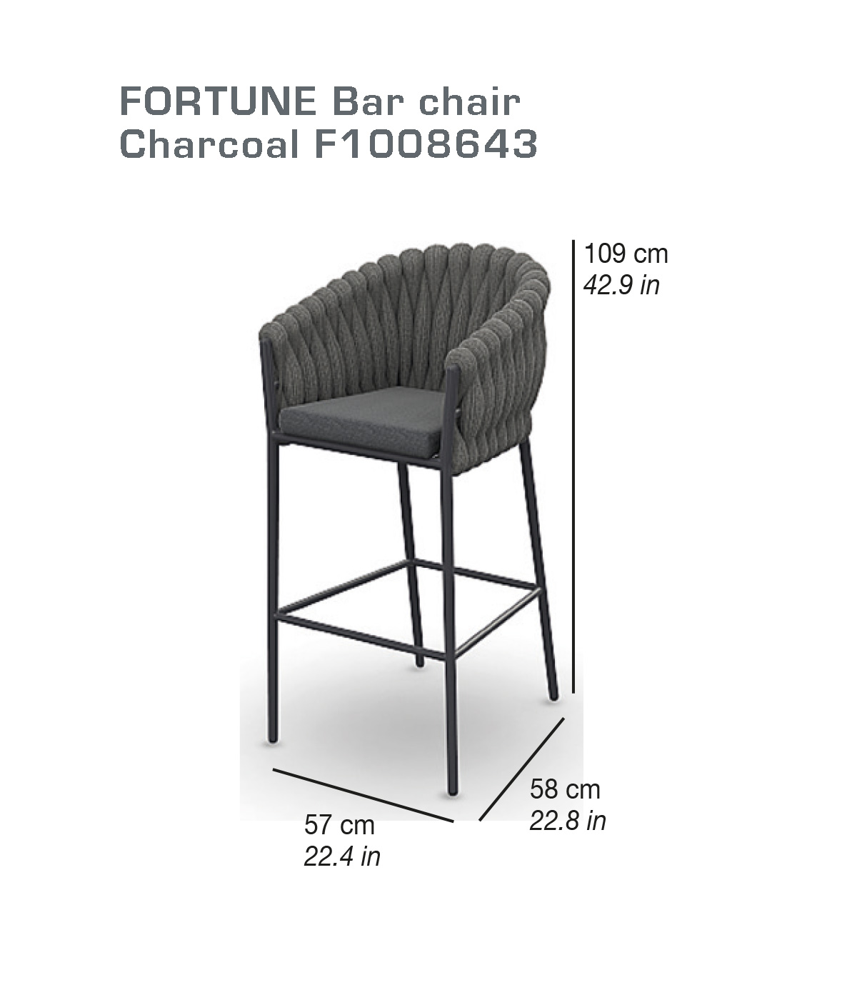 FORTUNE | Bar chair charcoal